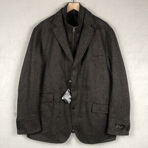 NWT FLYNT Rizzo Wool Cashmere Herringbone‎ Sports Coat Jacket 46R Brown NEW